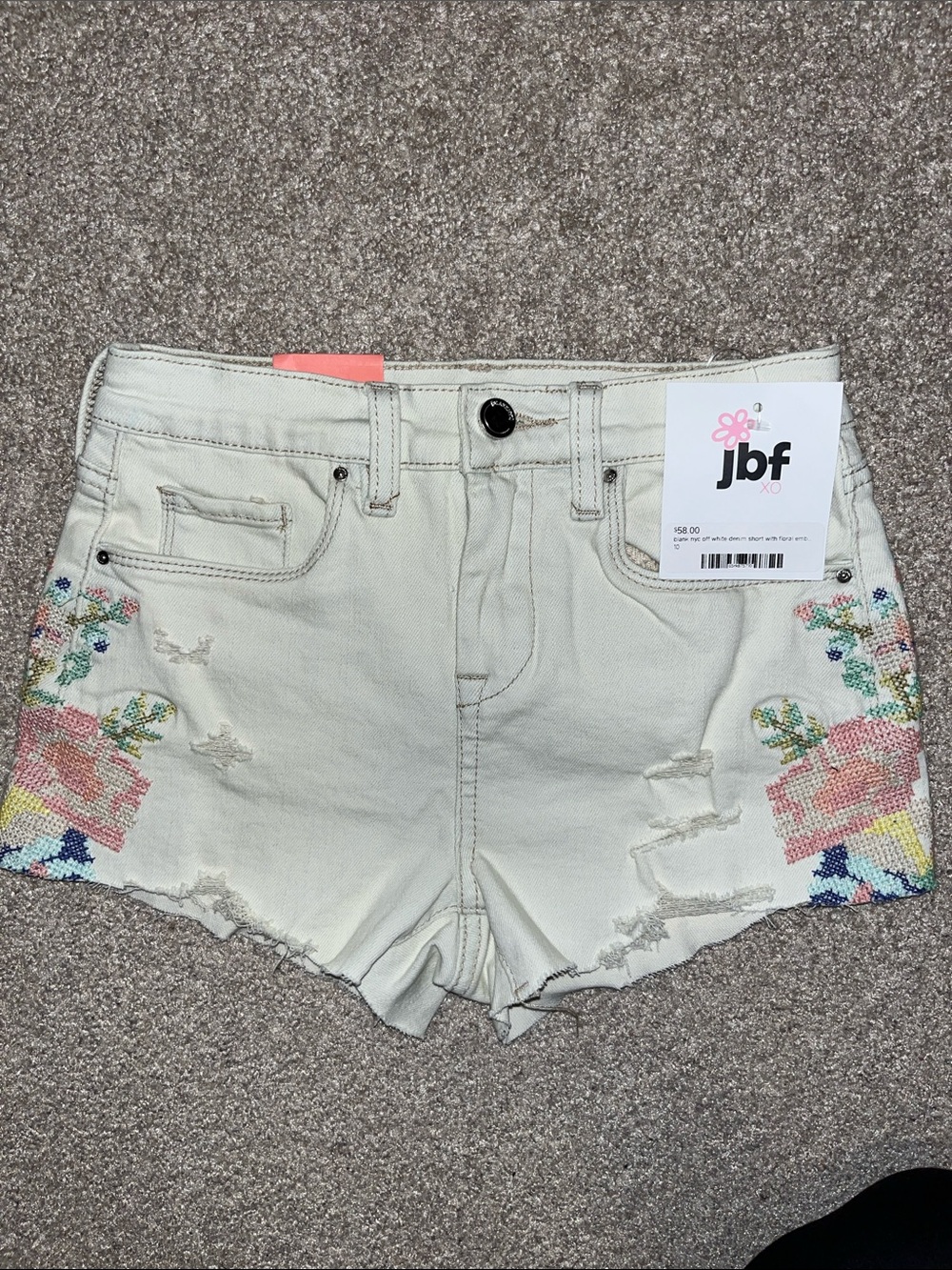 NWT JBF Embroidered Denim Shorts Girls size 10